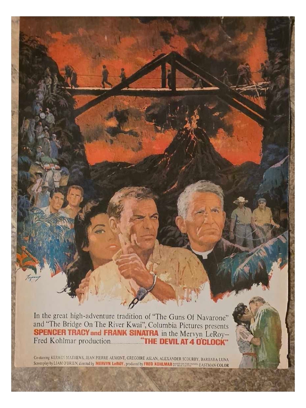 Vintage The Devil at 4 O'Clock 1961 Movie Poster